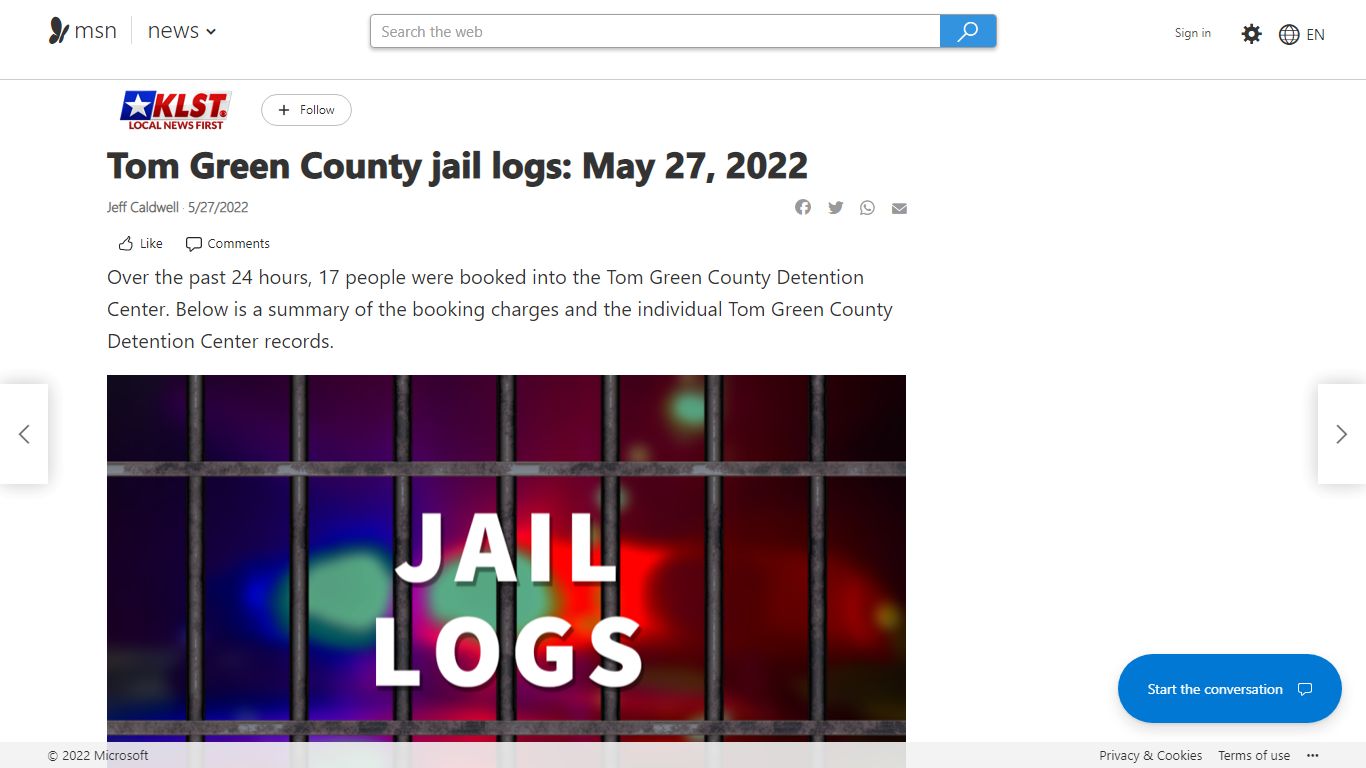 Tom Green County jail logs: May 27, 2022 - MSN